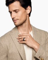 Chevron Band Ring in Black Titanium, 9mm